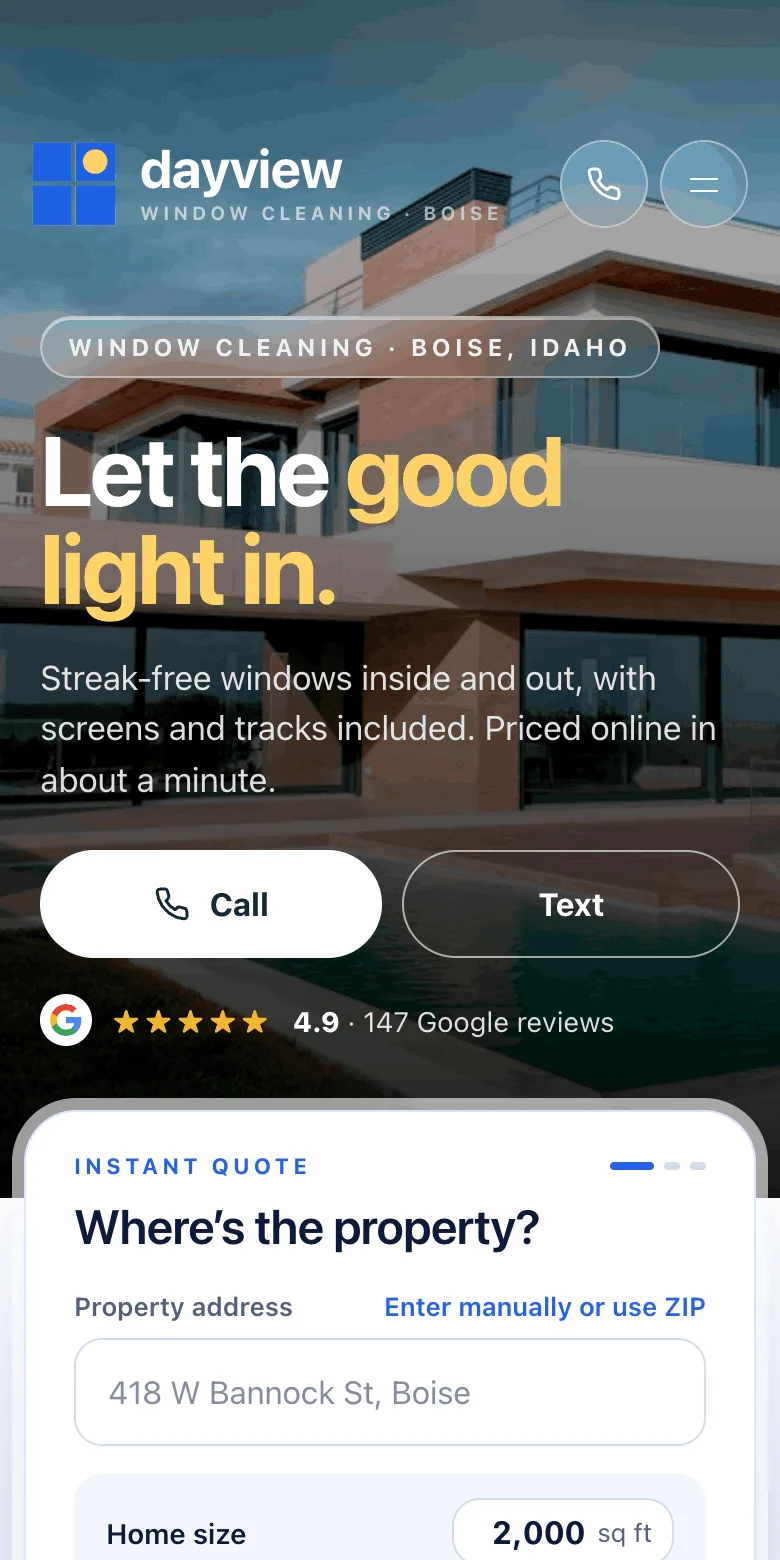 Modern theme, Dayview Window Cleaning
